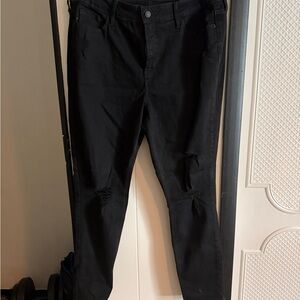 NWT Old Navy Black Rockstar Super Skinny Distressed Jeans